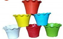 8 Inch Zigzag pot Assorted Color