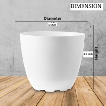 10 inch orchid round  pot white colour  