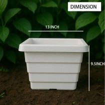 12 inch Orchid square Pot Marble White Color