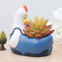 Attractive Hen Shape Resin Planter (11cm Height, Without Succulent)