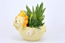Handmade Cute Lion Resin Flower Pot Succulent Planter (Without Plant)