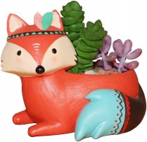 Small Fox Shape Resin Planter (11cm Height, Without Succulent)