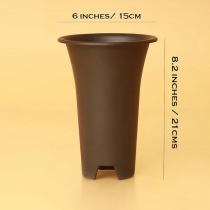 Tall 6 Inch Round Pot for Succulents, Cactus & Adenium Black Color