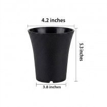 4.2 Inch Tall Round Adenium & Succulent Pot Black Color