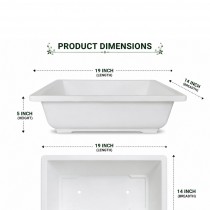 19 Inch Square Bonsai Pot Milky White