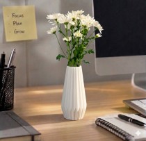  8 Inch Kohinoor Vase White Color
