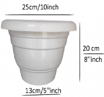 10 inch premium plastic pot white color