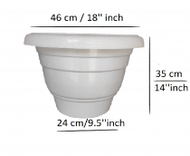 18 inch premium plastic pot white color