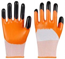 Hand Safety Gloves Orange Black