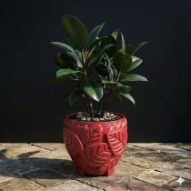8 inch Leaf Pot Red colour 