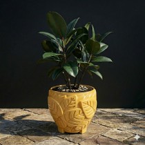 8 inch Leaf Pot yellow colour