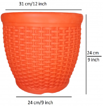 10 inch matt classic pot red colour