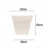 10 Inch Plastic Square Pot -white color