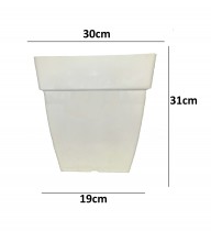 12 Inch Plastic Square Pot -white color