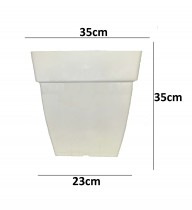 14 Inch Plastic Square Pot -white color