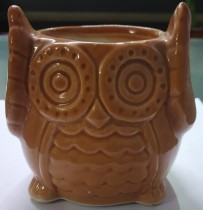 Owl ceramic pot 4.5 inches