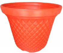 10 inch velvet pot orange colour