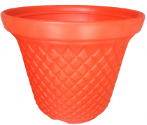 8 inch velvet pot orange colour