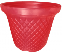 8 inch velvet pot red colour 