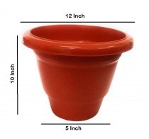 Plastic Round Pot Set (12-inch, Brown) normal
