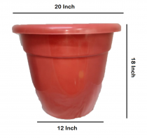 Premium Plastic 20 Inch pot of terracotta color