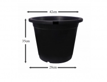 16 Inch Nursery Black Pot 