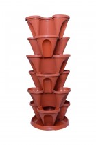 Plastic Stack-A-Pot for Floor Set of 6 with 1 bottom tray 