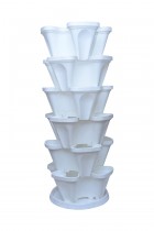 Plastic Stack-A-Pot for Floor Set of 6 with 1 bottom tray 