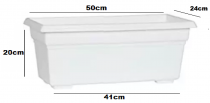 20 Inch Rectangle Window Planter -white color