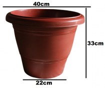 16 Inch Plastic Pot -Brown colour