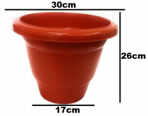 12 Inch Plastic Pot -Brown colour