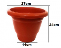 10 Inch Economic Plastic Pot -Brown colour