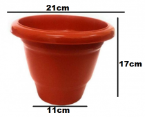 8 Inch Plastic Pot -Brown colour