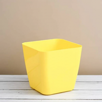 5 inch Square pot yellow colour