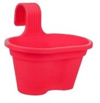 12 Inch Double Railing Pot - red colour