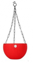 8 Inch Hanging Euro Basket -red color 