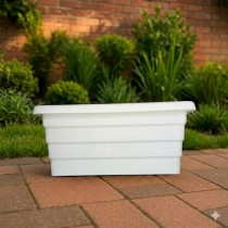 20 Inch Omega Window Planter Marble White Color