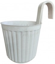 Hook railing pot 7 inch white colour