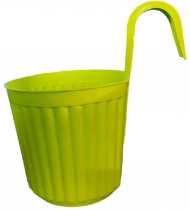 Hook railing pot 7 inch green colour