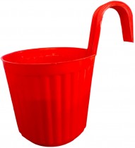 Hook railing pot 7 inch red colour