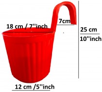 7 Inch Hook Railing Pot Red Color