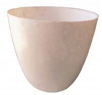 6 inch orchid round  pot white colour