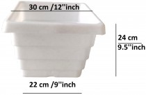 12 inch squre pot white colour 