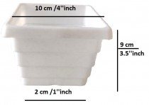 4 inch squre pot with in bottom tray white colour