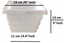 6 inch square pot white color