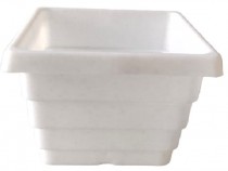 4 inch squre pot with in bottom tray white colour