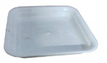 4 inch square pot with in bottom tray white colour