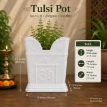 9 inch Tulsi Pot White Color