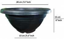 11 inch Bonsai round pot black colour 