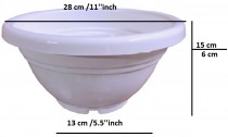 11 inch Bonsai Round pot white colour